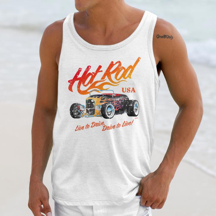 Hotrod Vintage Style Car Nostalgia Hotrod Distressed Premium Tri-Blend Unisex Tank Top