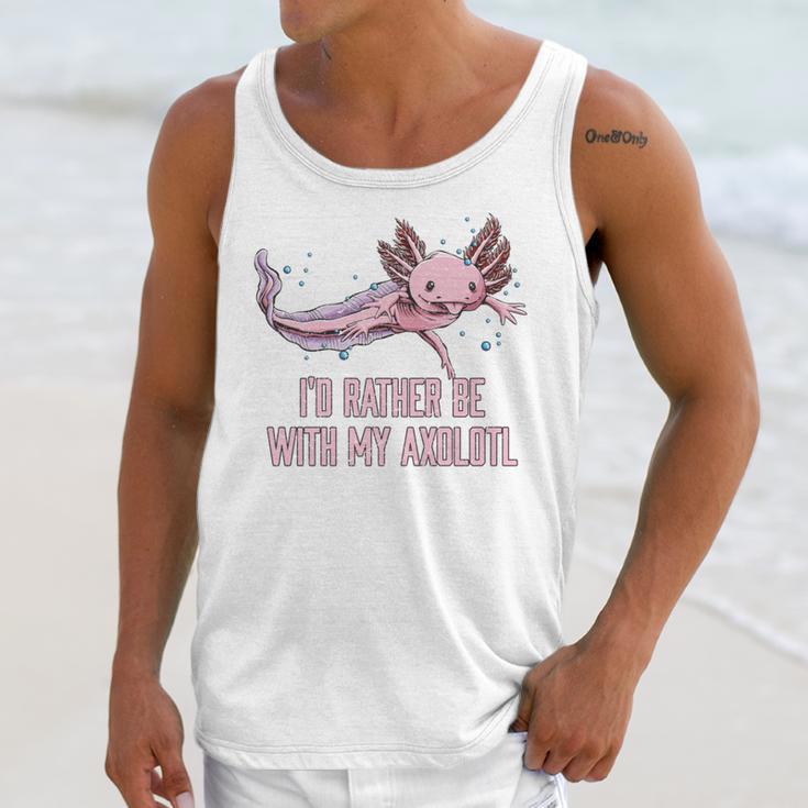 Id Rather Be With My Axolotl Salamander Introvert Unisex Tank Top Id Rather Be With My Axolotl Salamander Introvert Unisex Tank Top