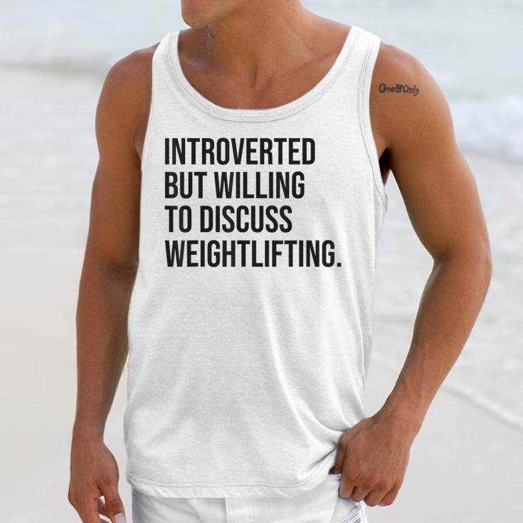 Introverted Weightlifter Gym Weightlifting Introvert Unisex Tank Top