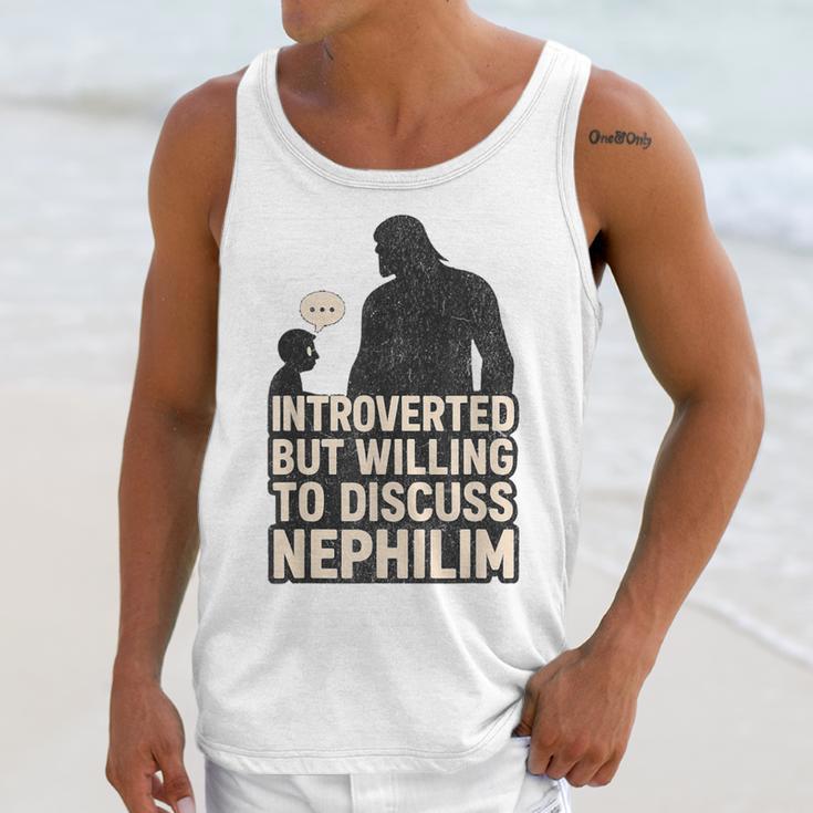 Introverted But Willing To Discuss Nephilim Tee Unisex Tank Top