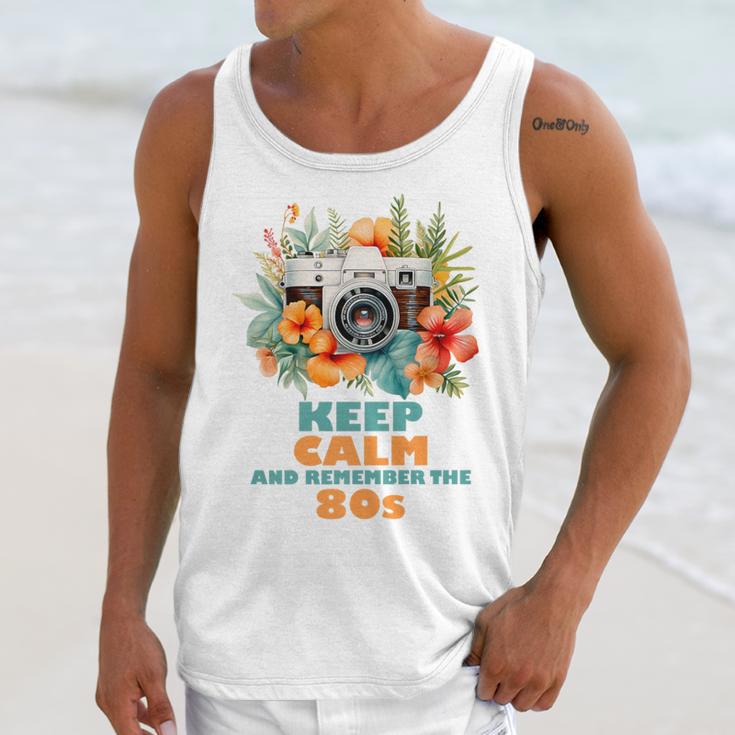 Keep Calm And Remember The 80s Retro Vintage Nostalgia Premium Unisex Tank Top