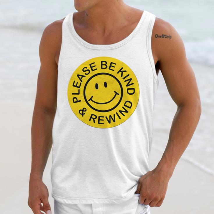 Be Kind Rewind Shirt Retro Nostalgia Sticker 80s 90s Tee Premium Tri-Blend Unisex Tank Top