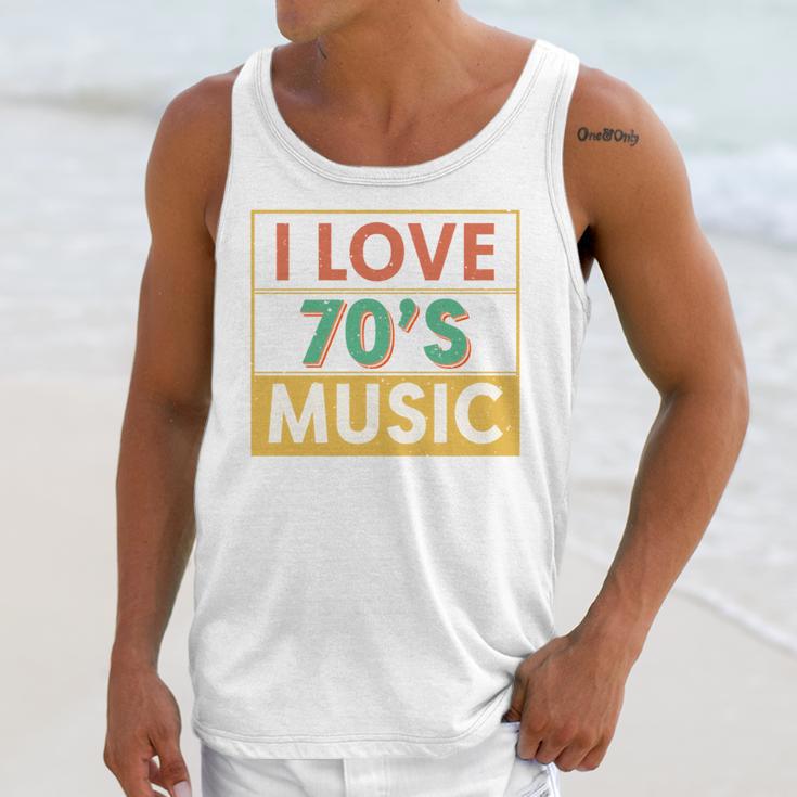 I Love 70's Music Retro Style Nostalgia Vibe 1970 70's Party Unisex Tank Top