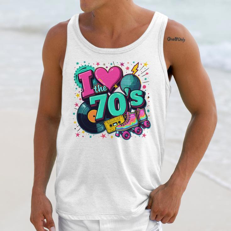 I Love The 70s Retro Cassette Roller Vinyl Disco Nostalgia Unisex Tank Top