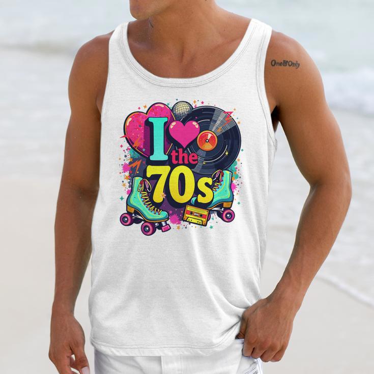 I Love The 70s Vintage Cassette Roller Vinyl Nostalgia 70s Premium Tri-Blend Unisex Tank Top
