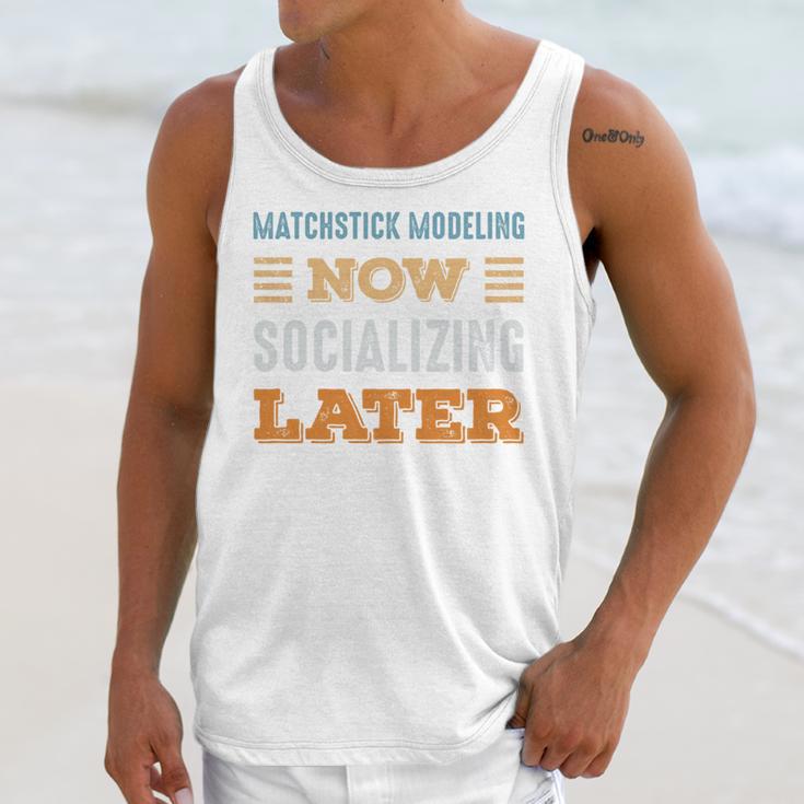 Matchstick Modeling Now Minimal Socializing Introvert Unisex Tank Top Matchstick Modeling Now Minimal Socializing Introvert Unisex Tank Top