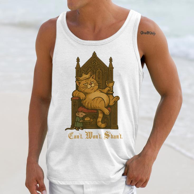Medieval Cat Sarcastic Queen Lazy King Introvert Kitty Unisex Tank Top Medieval Cat Sarcastic Queen Lazy King Introvert Kitty Unisex Tank Top