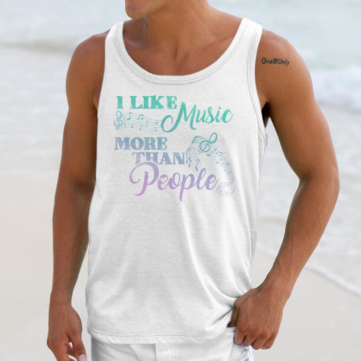 I Like Music More Than People Introvert Music Lover INTP Pun Unisex Tank Top I Like Music More Than People Introvert Music Lover INTP Pun Unisex Tank Top