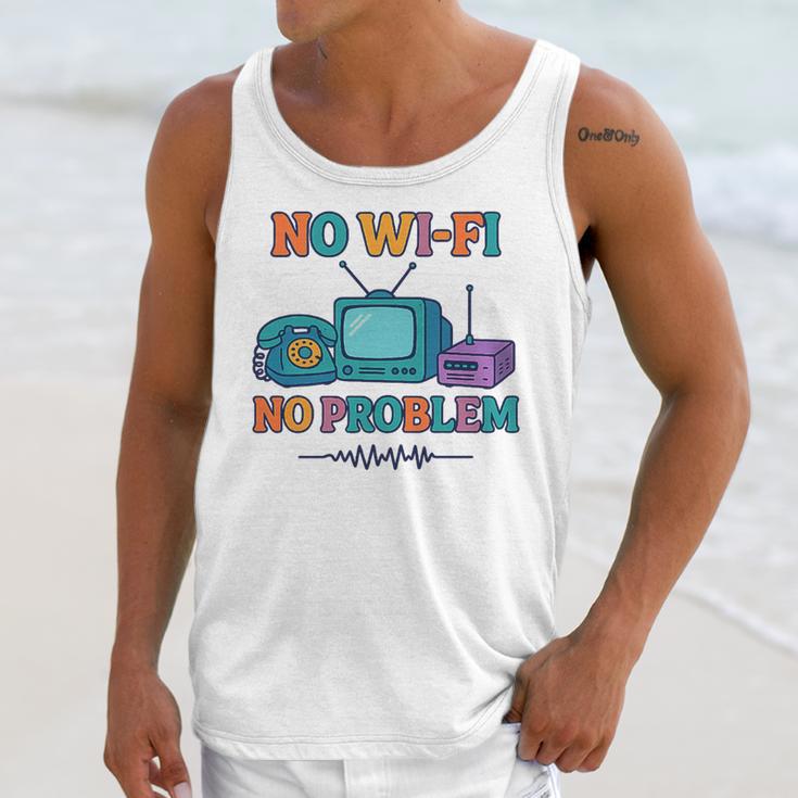 No Wi-Fi No Problem – Retro Dial Up Tech Nostalgia Premium Tri-Blend Unisex Tank Top
