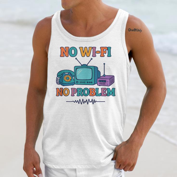 No Wi-Fi No Problem – Retro Dial Up Tech Nostalgia Unisex Tank Top