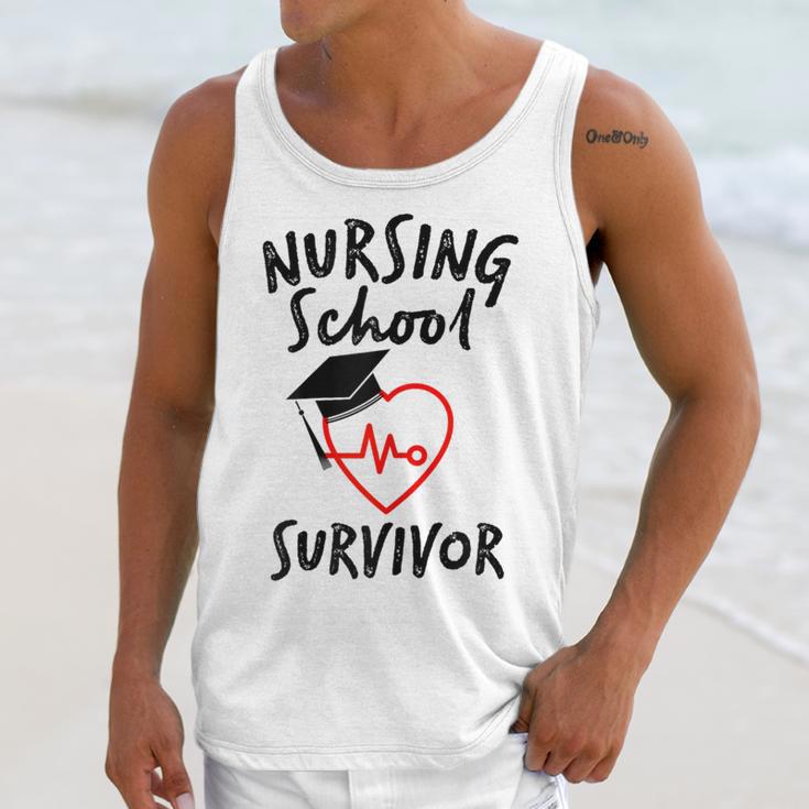 Nursing School Survivor Women Graduation RN Gift Shirt Unisex Tank Top