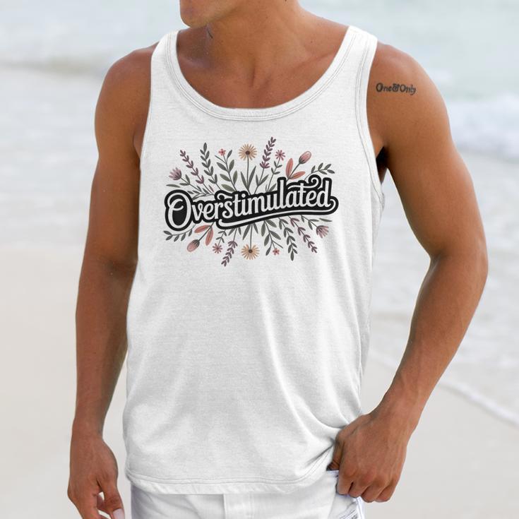 Overstimulated – Introvert Floral Saying Unisex Tank Top Overstimulated – Introvert Floral Saying Unisex Tank Top