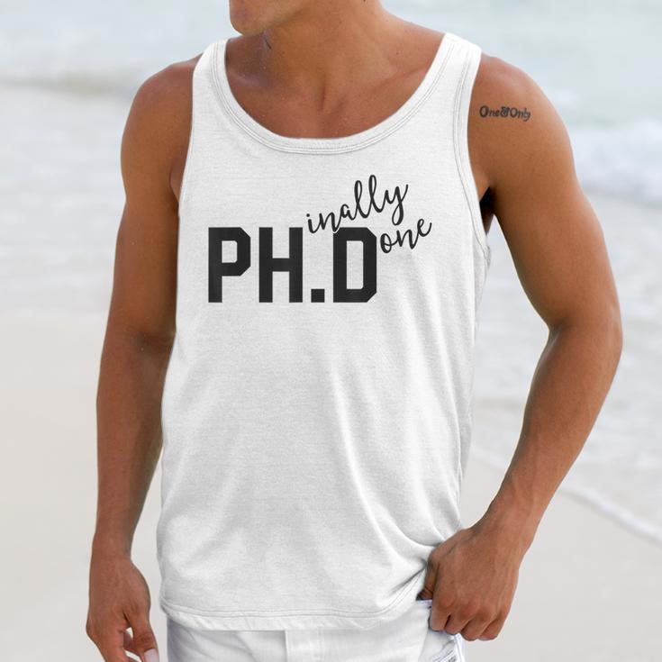 PhD Shirt Phinally Finally Done Graduation Her Unisex Tank Top