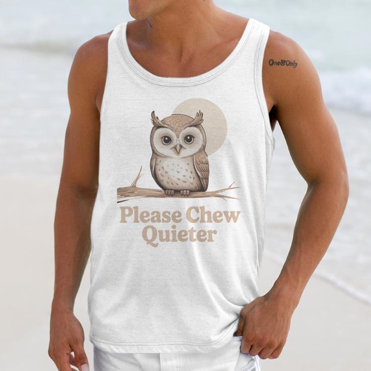 Please Chew Quieter Introvert Christmas Bird Lover Unisex Tank Top