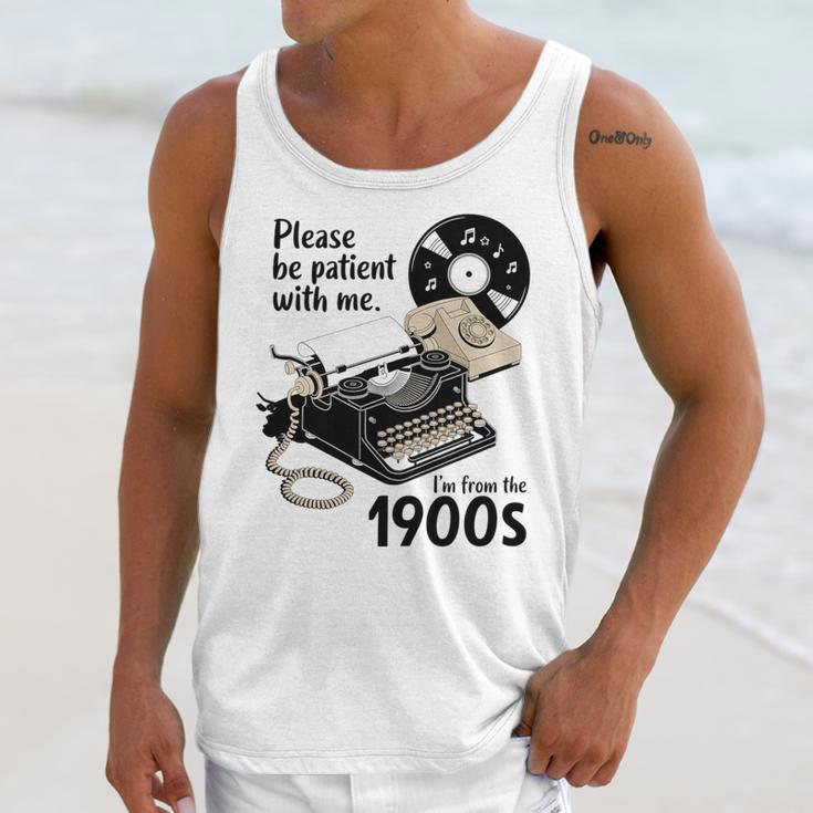 Please Be Patient I'm From The 1900s Sarcastic Joke Premium Tri-Blend Unisex Tank Top