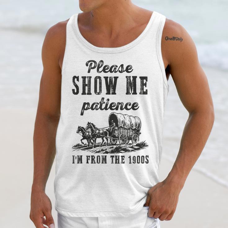 Please Show Me Patience I'm From The 1900s Vintage Horse Unisex Tank Top