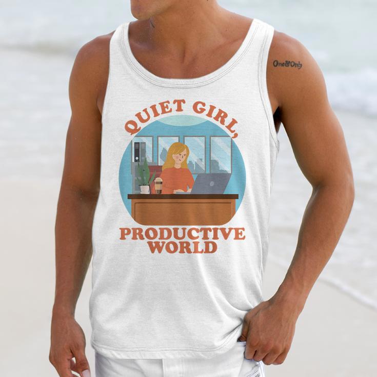 Quiet Girl Productive World Introvert Office Staff Secretary Unisex Tank Top Quiet Girl Productive World Introvert Office Staff Secretary Unisex Tank Top