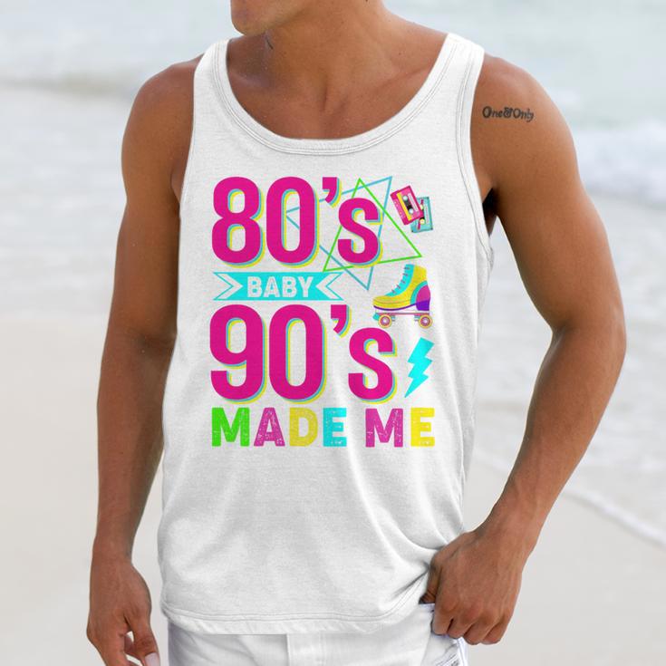 Retro 1980s 80's Baby 1990s 90's Made Me Nostalgia Vibes Premium Tri-Blend Unisex Tank Top