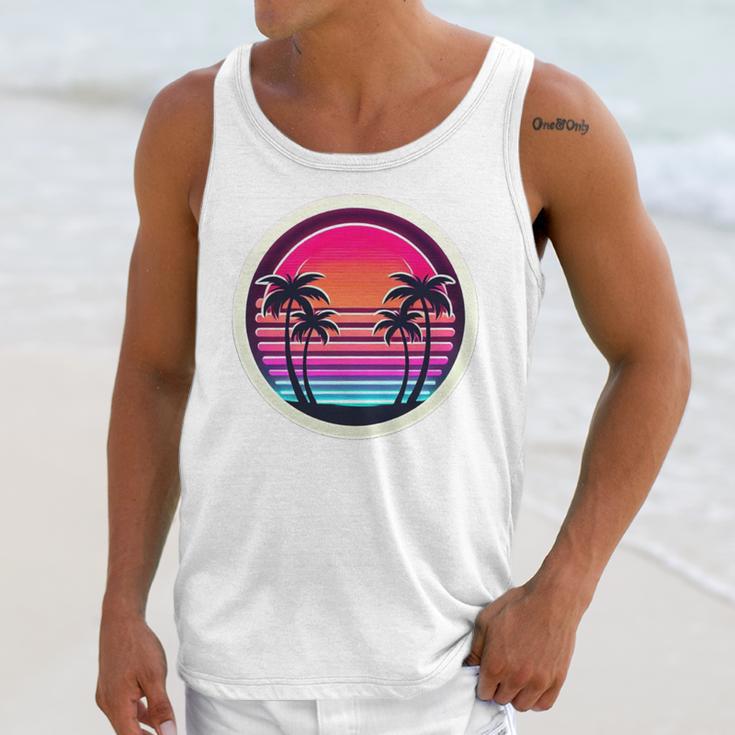Retro 80s Synthwave Sunset & Palm Trees Retro Nostalgia 80s Unisex Tank Top Retro 80s Synthwave Sunset & Palm Trees Retro Nostalgia 80s Unisex Tank Top