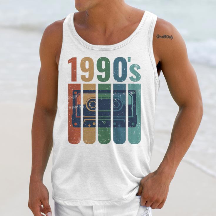Retro Nineties Style Audio Tape Nostalgia Year 1990 Premium Tri-Blend Unisex Tank Top