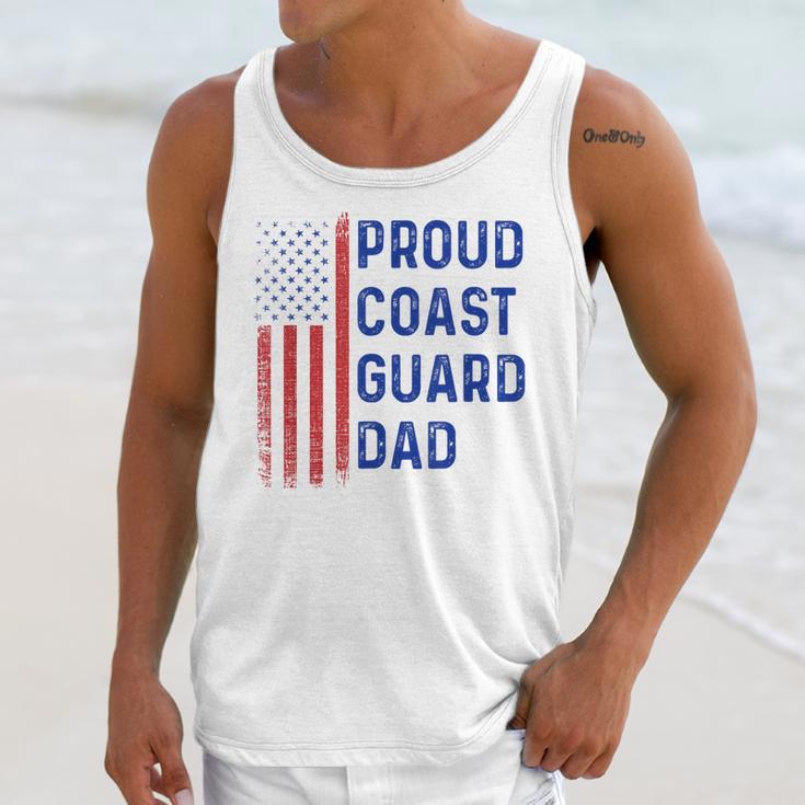 Retro Proud Coast Guard Dad Graduation Dad Usa Flag Outfit Unisex Tank Top