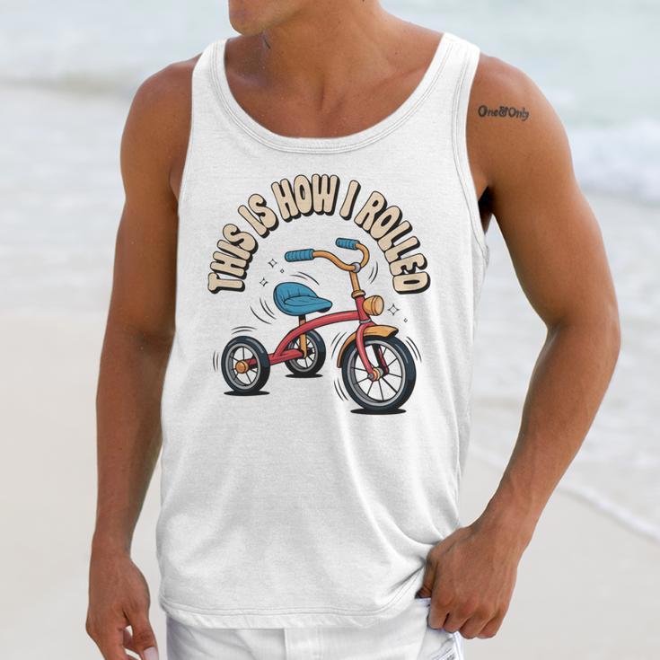This How I Rolled Retro Tricycle 80s 90s Kid Nostalgia Unisex Tank Top
