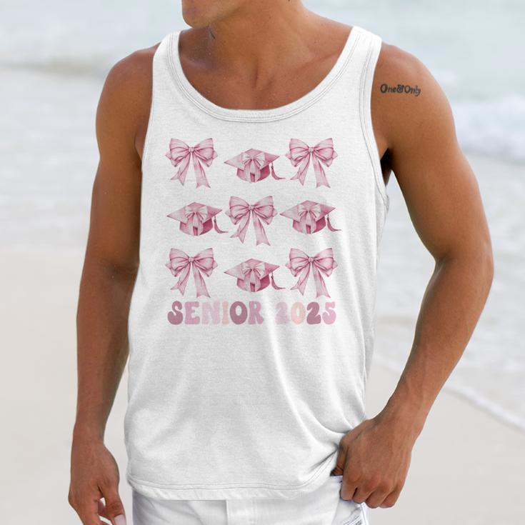 Senior 2025 Coquette Pink Bow Class Of 2025 Graduation Girls Unisex Tank Top