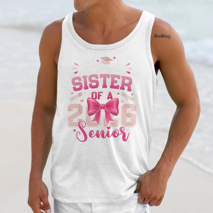 Senior 2026 Class Of 26 Coquette Pink Bow Graduation Sister Unisex Tank Top