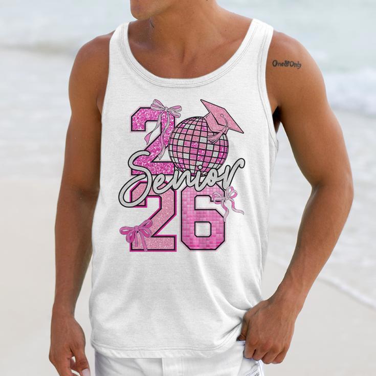 Senior 2026 Graduation Girls Coquette Pink Bow Class Of 2026 Premium Unisex Tank Top
