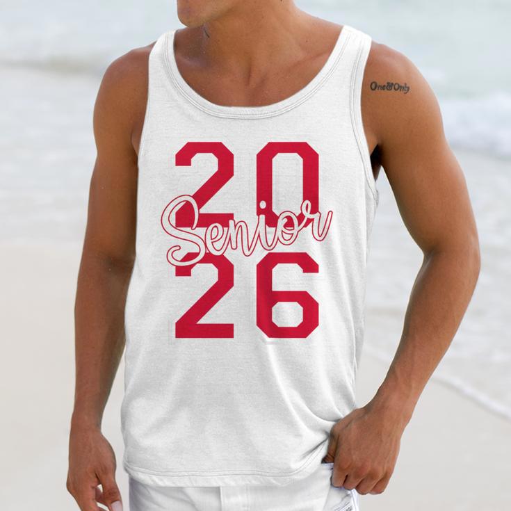 Senior 2026 Graduation Varsity Red Letters On The Back Unisex Tank Top