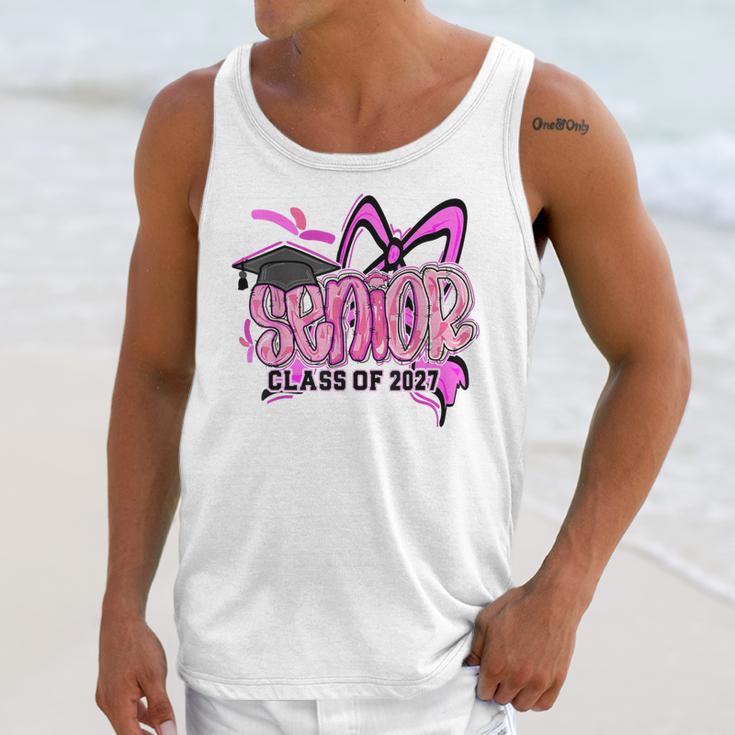 Senior 2027 Class Of 2027 Coquette Girl Pink Graduation 2027 Unisex Tank Top