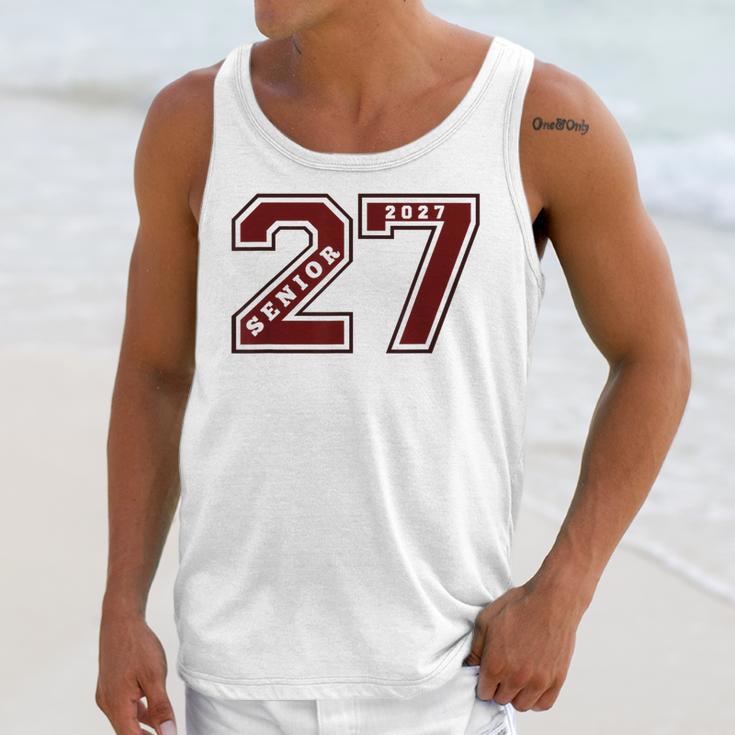 Senior 2027 Maroon Senior Class Of 27 Jersey Graduation Unisex Tank Top