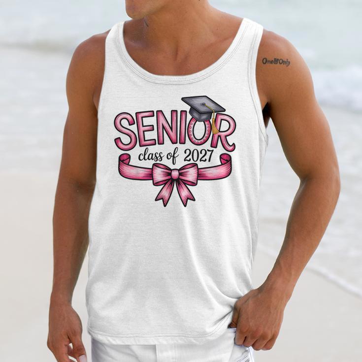 Senior Class Of 2027 Coquette Pink Bow Graduation 2027 Women Unisex Tank Top