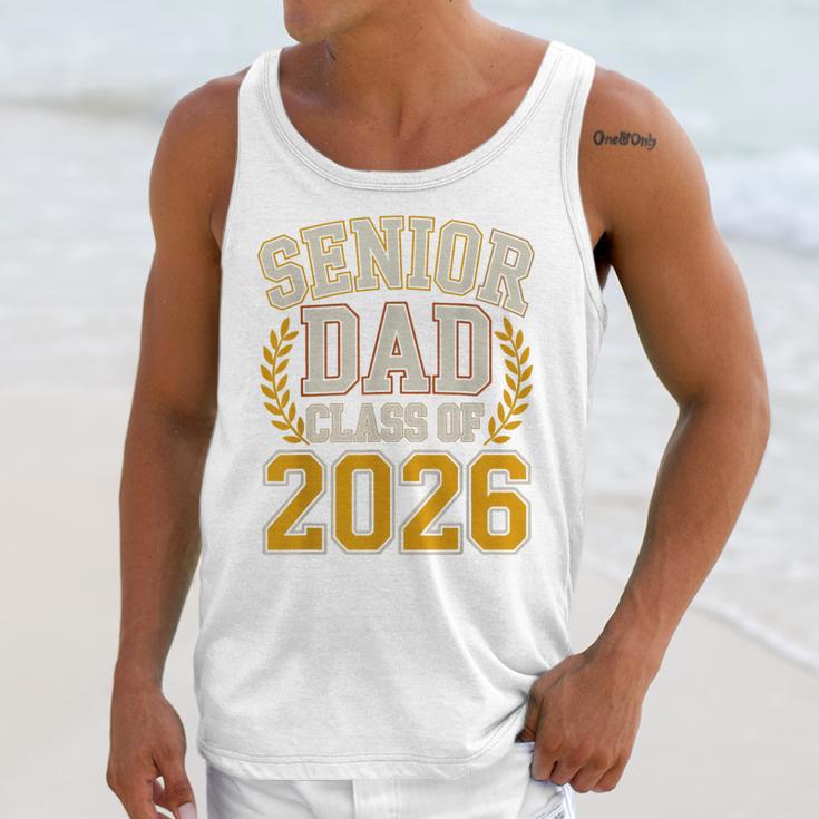 Senior Dad Class Of 2026 Purple Yellow Vintage Graduation Unisex Tank Top