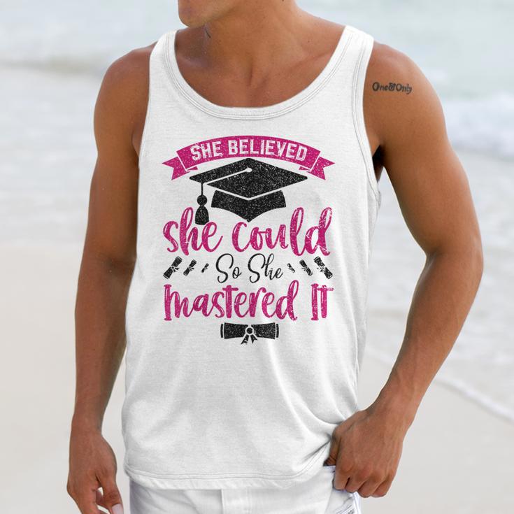 She Believed She Could So She Mastered It Graduation Unisex Tank Top