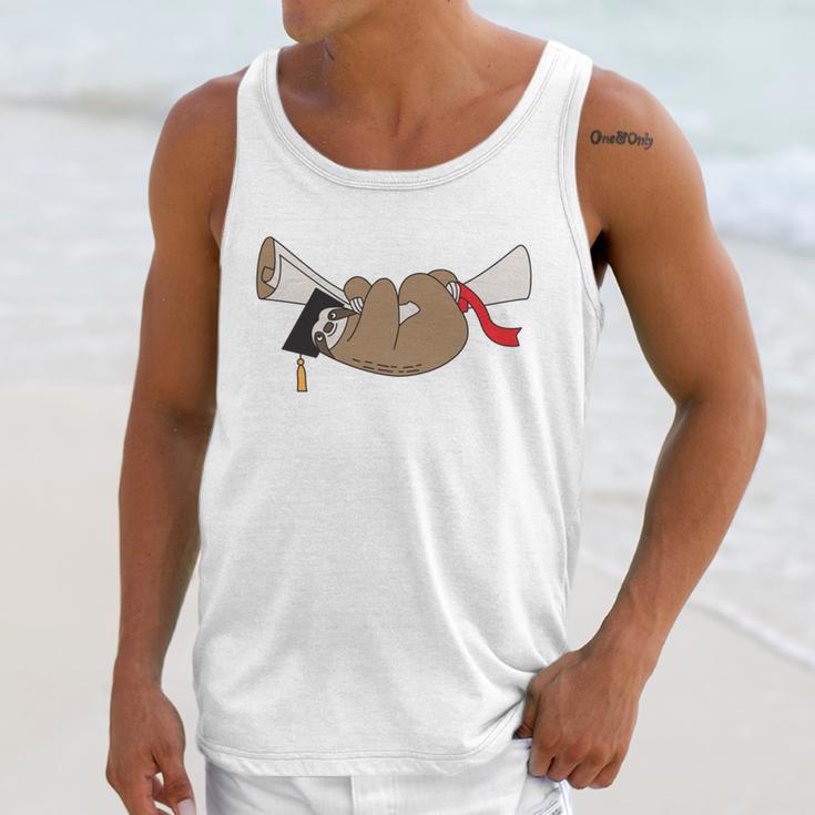 Sloth Graduation Shirt I Did It Diploma Grad Unisex Tank Top