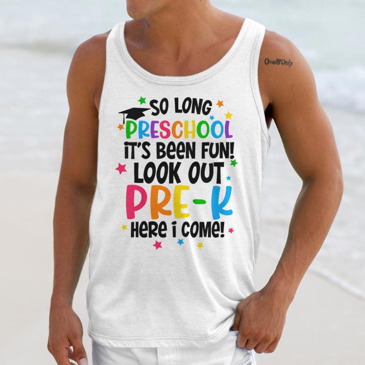 So Long Preschool Pre-K Here I Come Graduation Unisex Tank Top