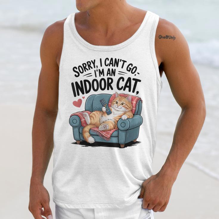 Sorry I Can’t Go I’m An Indoor Cat Couch Introvert Cat Unisex Tank Top