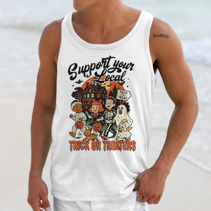 Support Your Local Trick Or Treaters Retro Spooky Nostalgia Unisex Tank Top Support Your Local Trick Or Treaters Retro Spooky Nostalgia Unisex Tank Top