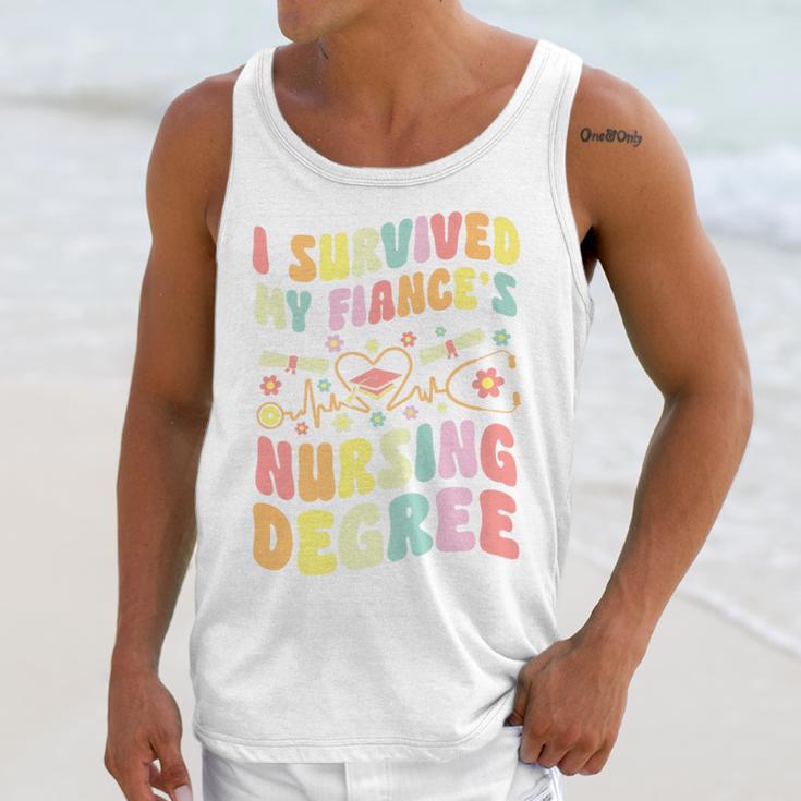 i Survived My Fiance's Nursing Degree Graduation Groovy Premium Unisex Tank Top