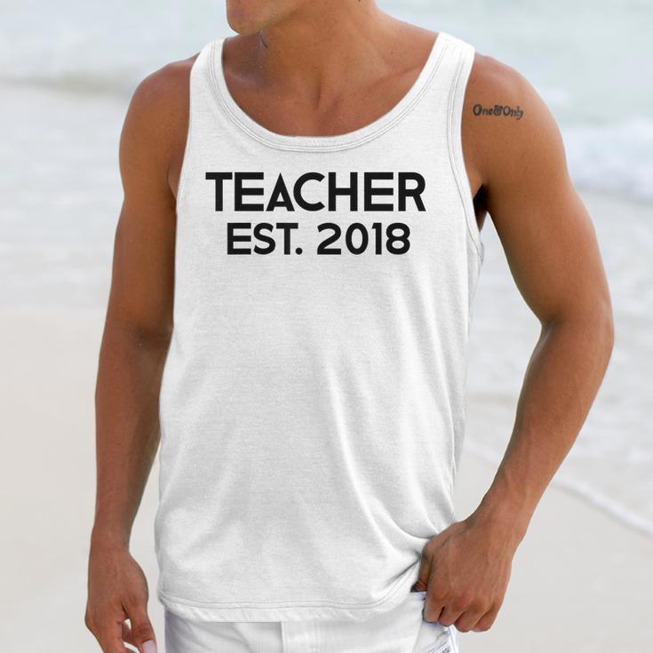 Teacher Graduation Teacher Est 2018 Tee Him Her Unisex Tank Top