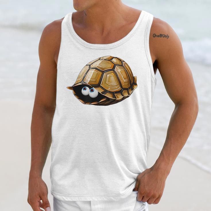 Timid Turtle Cute Introvert Misanthropic Antisocial Unisex Tank Top