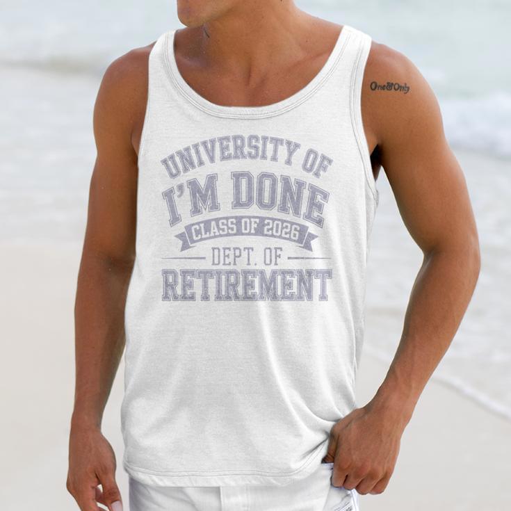 University Of Im Done Retirement Graduation 2026 Premium Tri-Blend Unisex Tank Top
