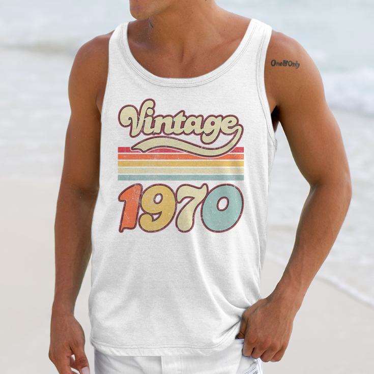 Vintage 1970 Birthday Retro Style 70's Born Nostalgia Outfit Premium Tri-Blend Unisex Tank Top