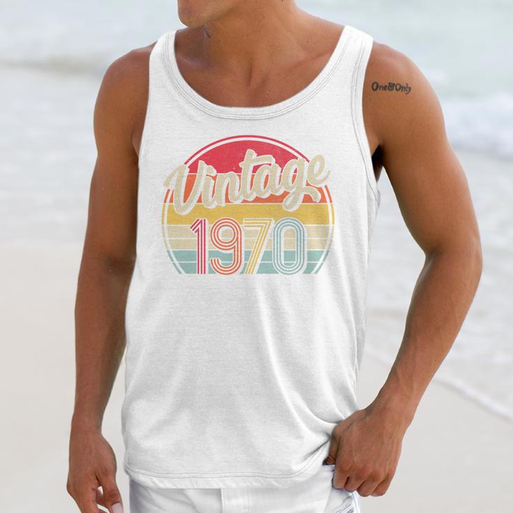 Vintage 1970 Retro Style 70's Born Nostalgia Vibe Birthday Premium Tri-Blend Unisex Tank Top