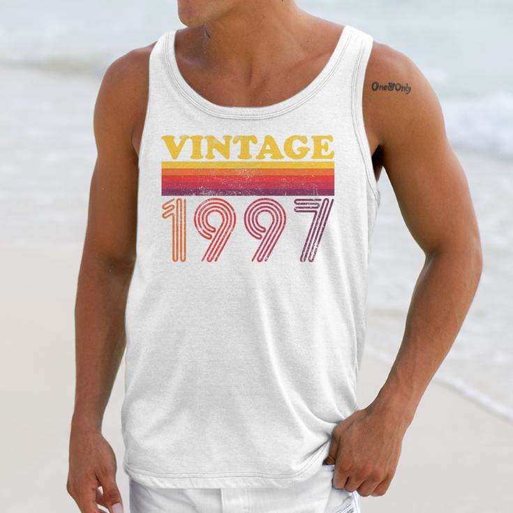 Vintage 1997 Retro Style 90's Born Nostalgia Vibes Birthday Premium Tri-Blend Unisex Tank Top
