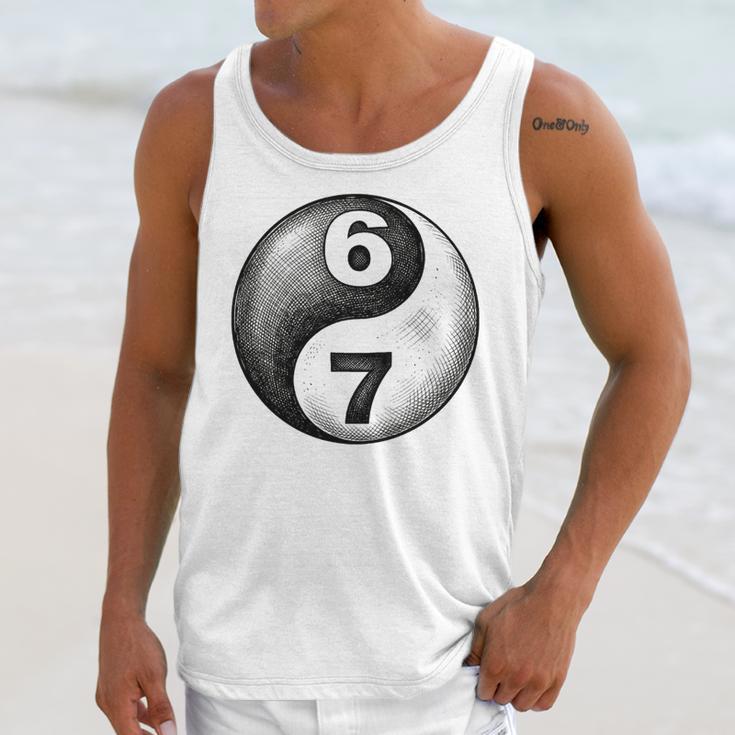 Vintage 6 7 Sketch Yin Yang Namaste Six Seven Nostalgia Unisex Tank Top