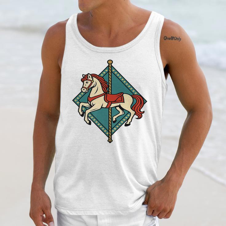 Vintage Carousel Horse Merry Go Round Nostalgia Art Premium Unisex Tank Top