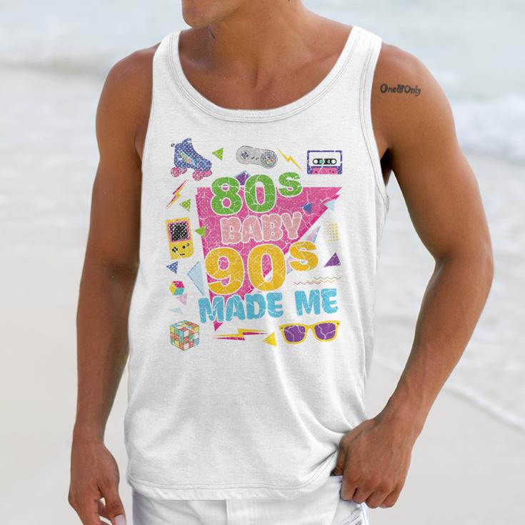 Vintage Retro 80's Baby 90's Made Me 1980s 1990s Nostalgia Premium Tri-Blend Unisex Tank Top
