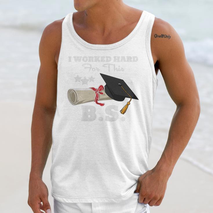 I Worked Hard For This BS Men Women Graduation Premium Tri-Blend Unisex Tank Top